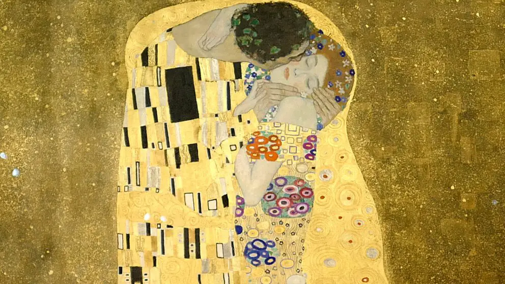 La obra el beso de Klimt representa el arte abstracto